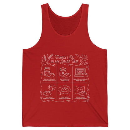 Things I Do in My Spare Time sourdough baking Tank Top Red product mockup