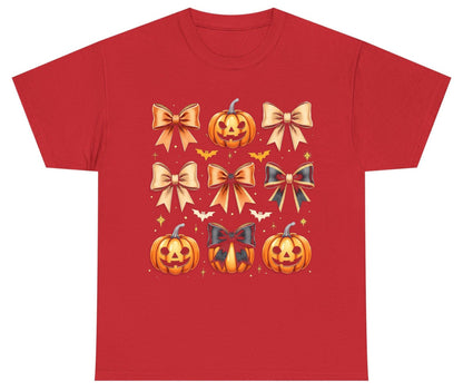 Cute Halloween Pumpkins and Bows Halloween Youth T-Shirt Red product mockup