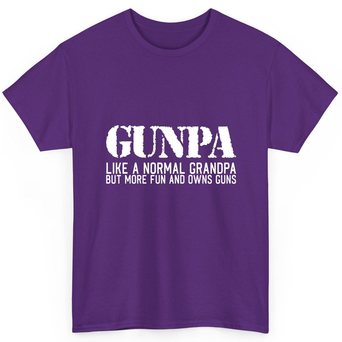 Gunpa Like a Normal Grandpa but More Fun and Owns Guns funny gun owner grandpa T-Shirt Purple product mockup