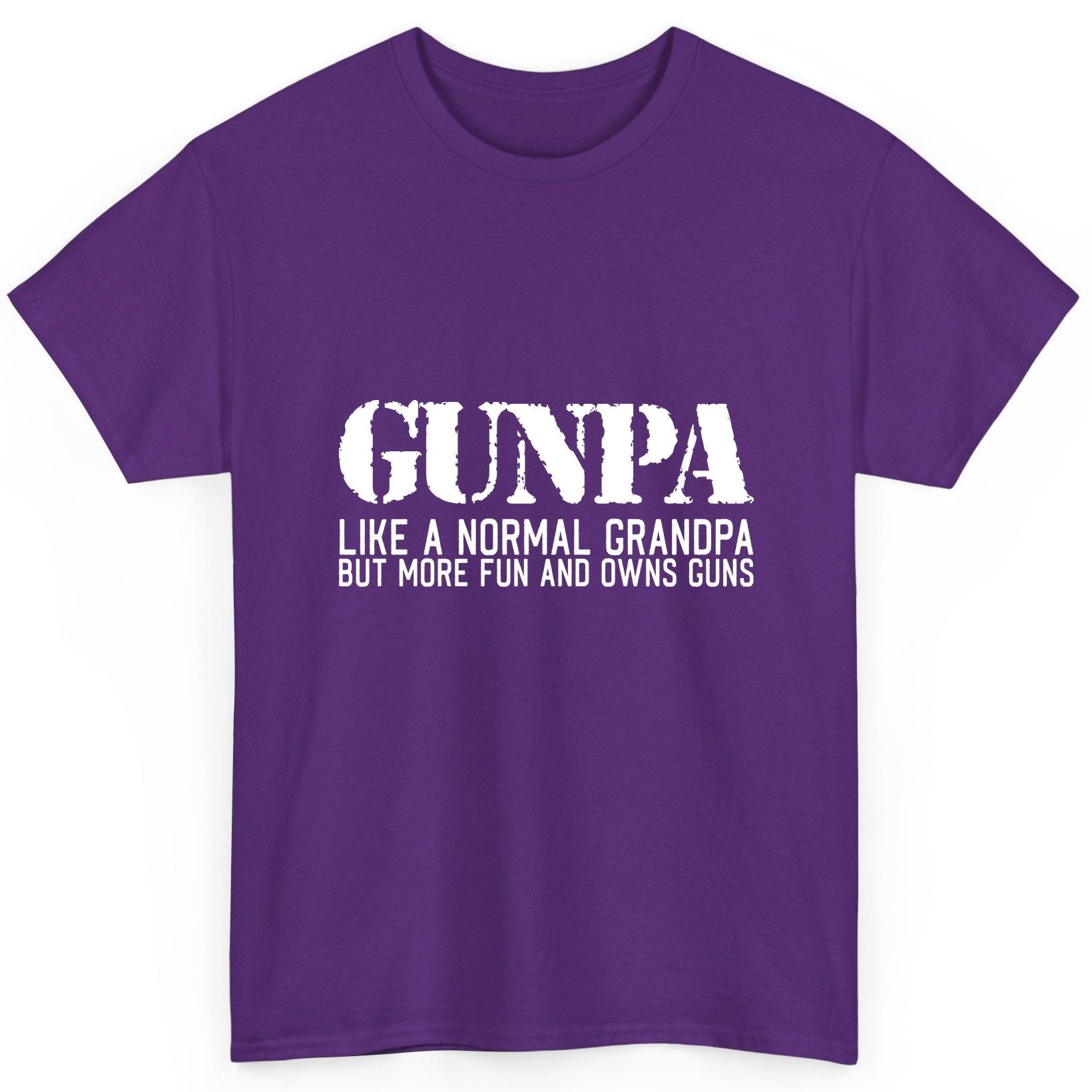 Gunpa Like a Normal Grandpa but More Fun and Owns Guns funny gun owner grandpa T-Shirt Purple product mockup