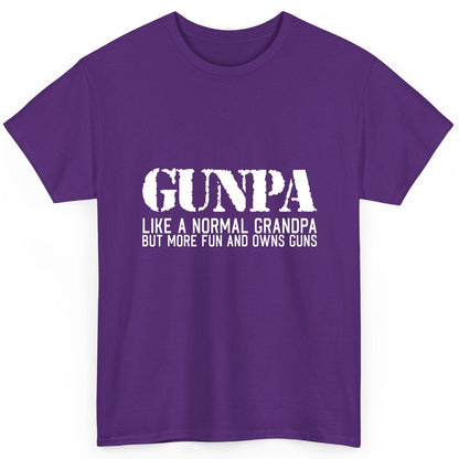 Gunpa Like a Normal Grandpa but More Fun and Owns Guns funny gun owner grandpa T-Shirt Purple product mockup