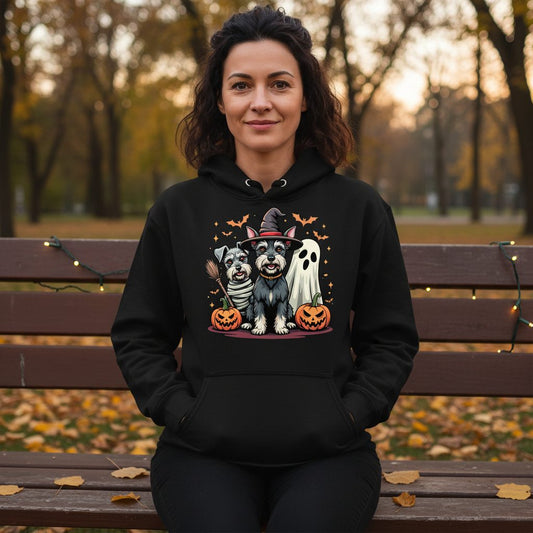 Halloween Schnauzer Dogs schnauzer dogs Hoodie Black lifestyle mockup