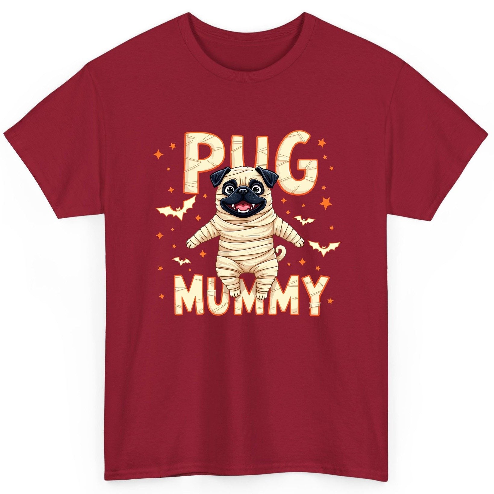 Pug Mummy pug T-Shirt Cardinal Red product mockup