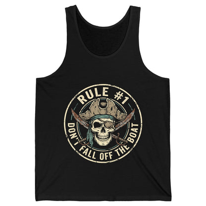 Rule 1 Don't Fall Off the Boat pirate Tank Top Black product mockup