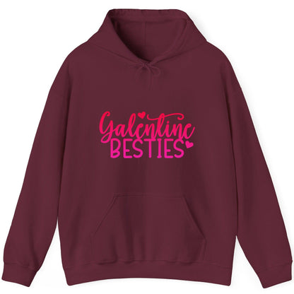 Galentine Besties galentine's day Hoodie Maroon product mockup