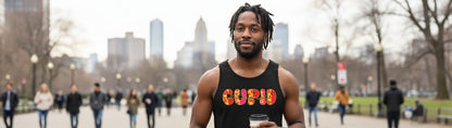 Stupid Cupid anti-Valentine's Day Tank Top Black lifestyle mockup