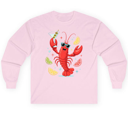 Cartoon Lobster Party lobster Long Sleeve Tee Light Pink product mockup