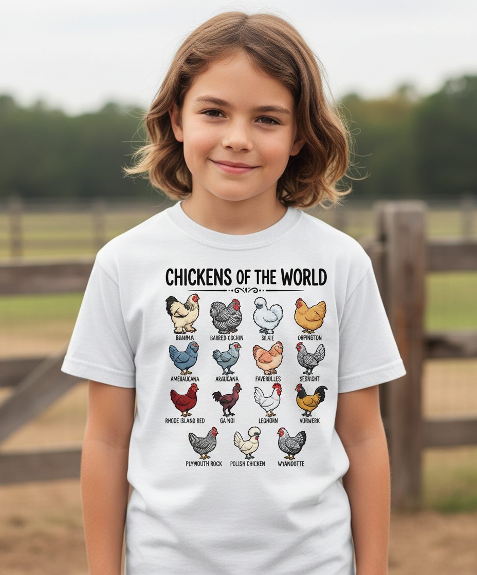Breeds of the World, Brahma, Barred Cochin, Silkie, Orpington, Ameraucana, Araucana, Faverolles, Sebright, Rhode Island Red,