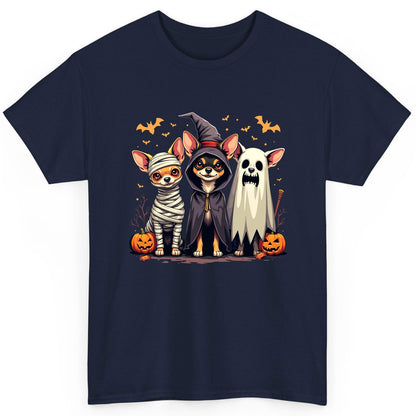 Chihuahua Halloween Costumes chihuahua dogs in Halloween costumes T-Shirt Navy product mockup