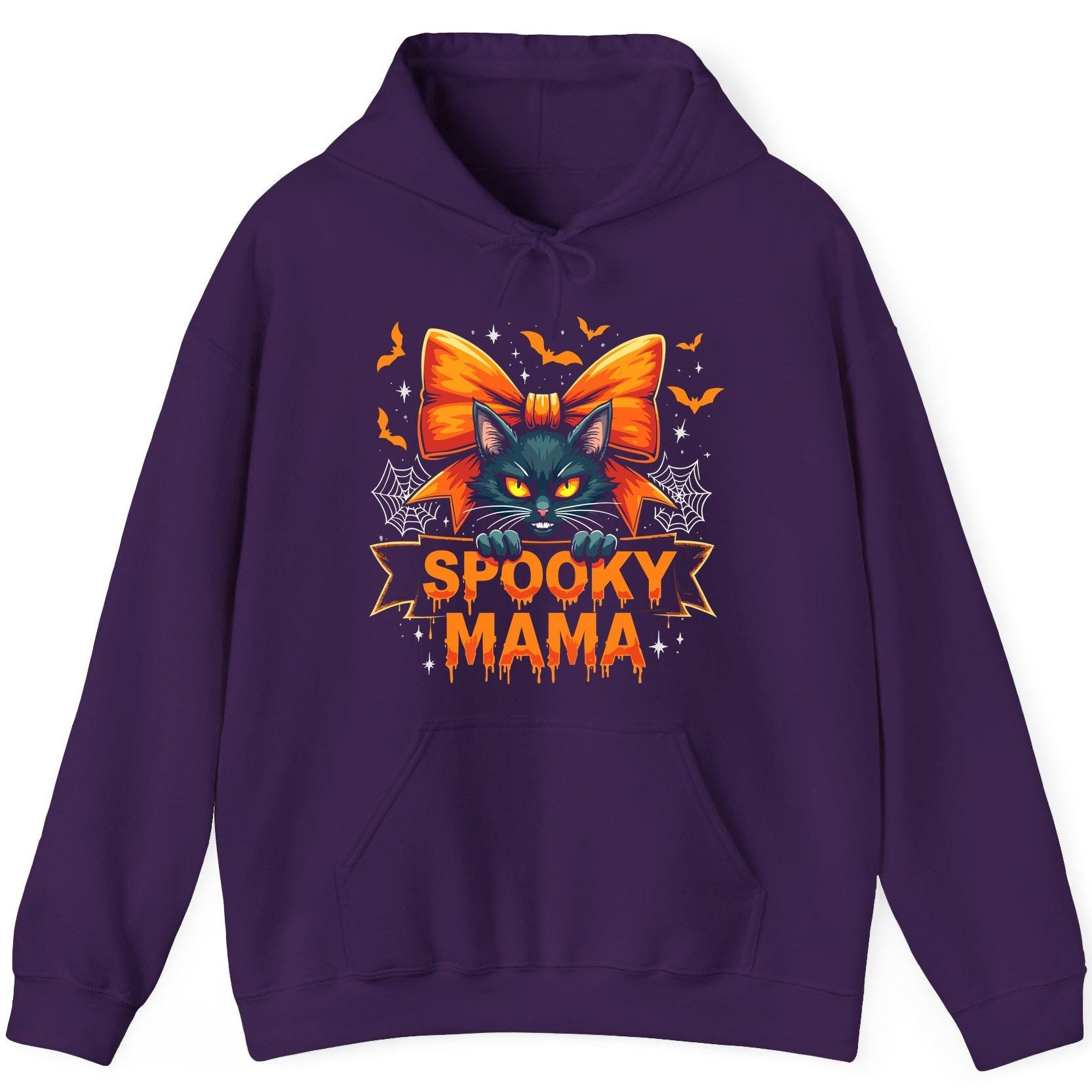 Spooky Mama black cat Hoodie Purple product mockup