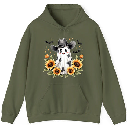 Cowboy Ghost Sunflowers cowboy ghost Hoodie Military Green product mockup
