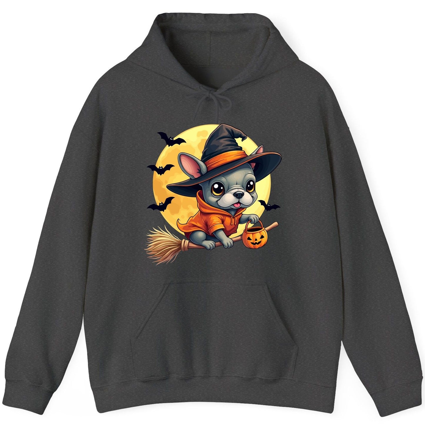 Cute Witch French Bulldog french bulldog Hoodie Dark Heather product mockup