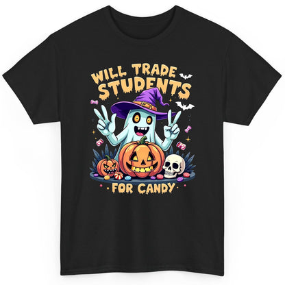 Will Trade Students for Candy teacher humor T-Shirt Black product mockup