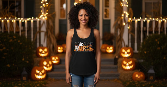 Nurse Halloween Tank Top Black lifestyle mockup