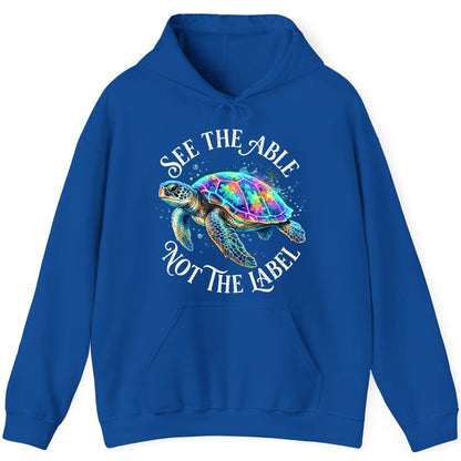 See the Able Not the Label Autism Awareness Hoodie - product mockup - Royal