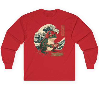 ゲームカエル gamer frog Long Sleeve Tee Red product mockup