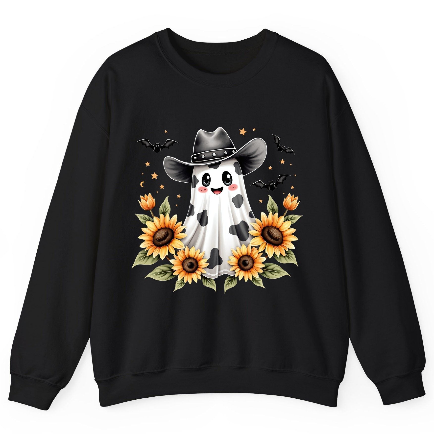 Cowboy Ghost Sunflowers cowboy ghost Sweatshirt Black product mockup