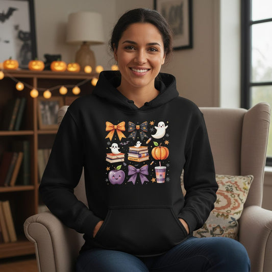 Spooky Season Halloween Hoodie Black lifestyle mockup