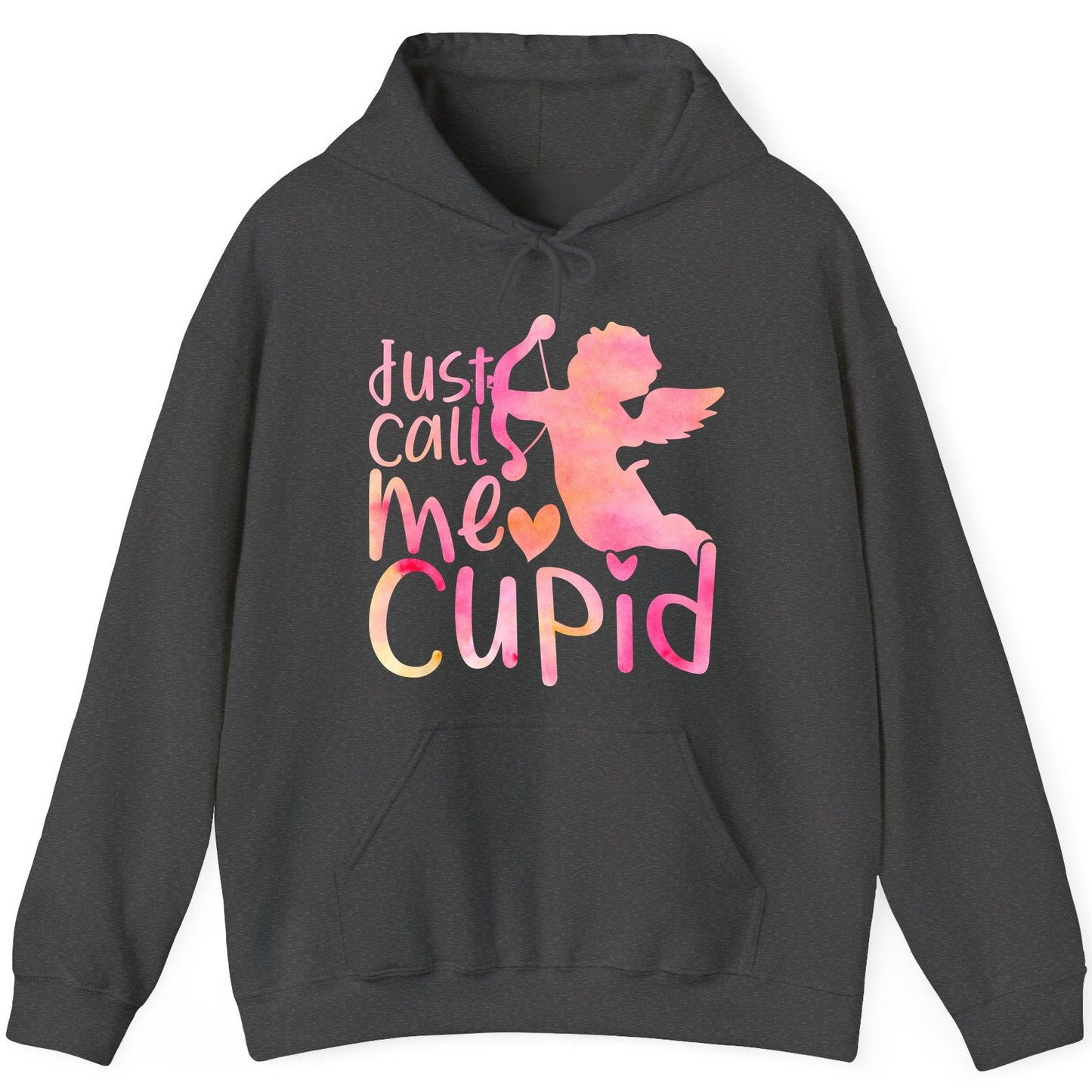 Just Call Me Cupid cupid Hoodie Dark Heather product mockup