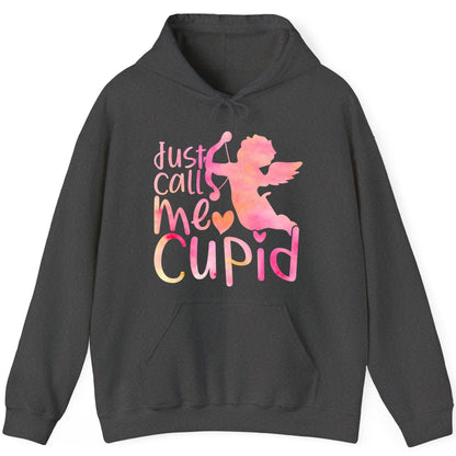 Just Call Me Cupid cupid Hoodie Dark Heather product mockup