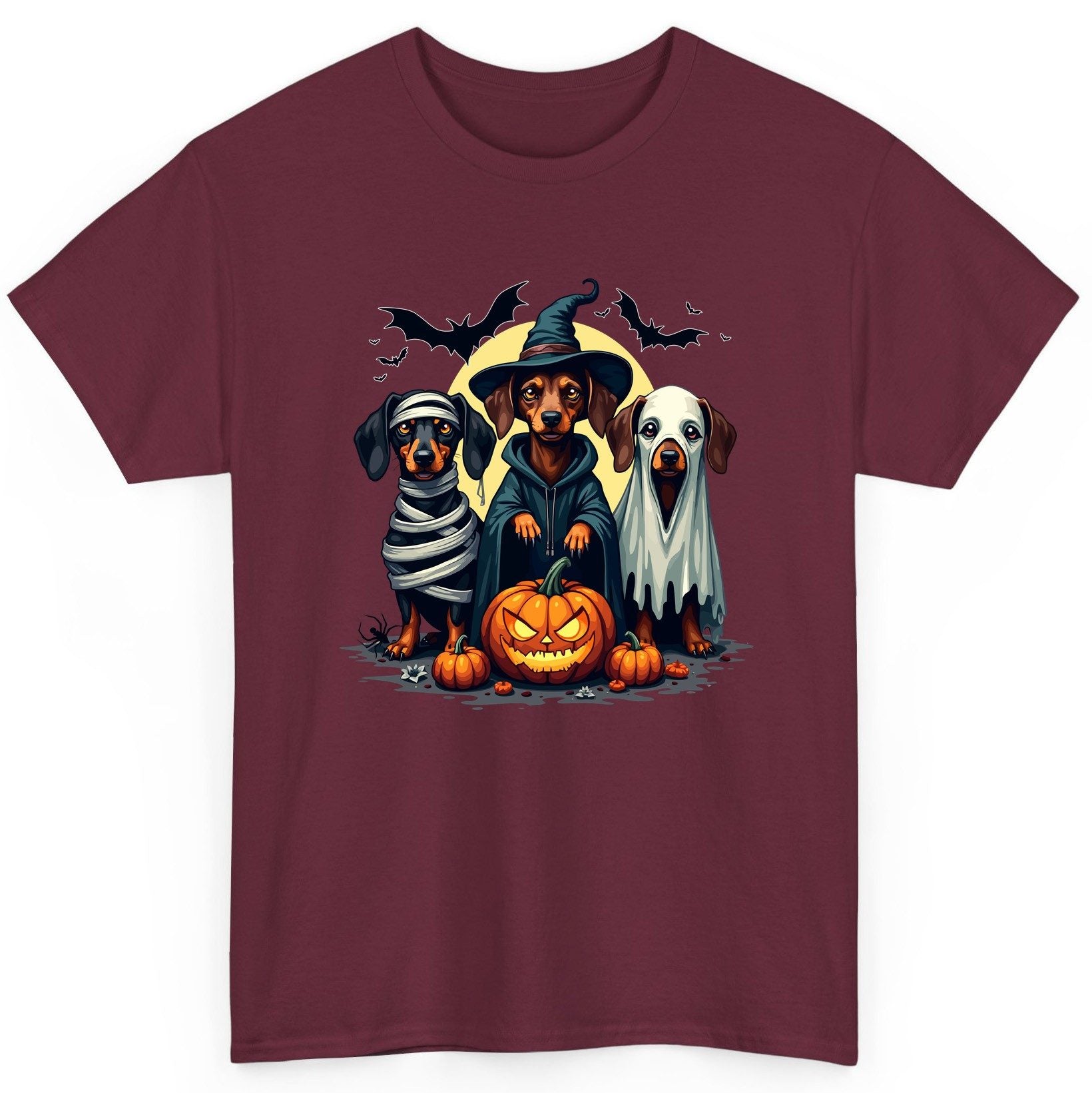 Dachshund Halloween Costumes dachshunds T-Shirt Maroon product mockup