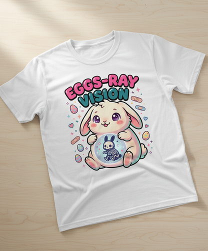 Eggs-Ray Vision Kawaii Easter Bunny Skeleton T-Shirt - White