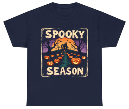 Spooky Season Halloween Youth T-Shirt Navy product mockup