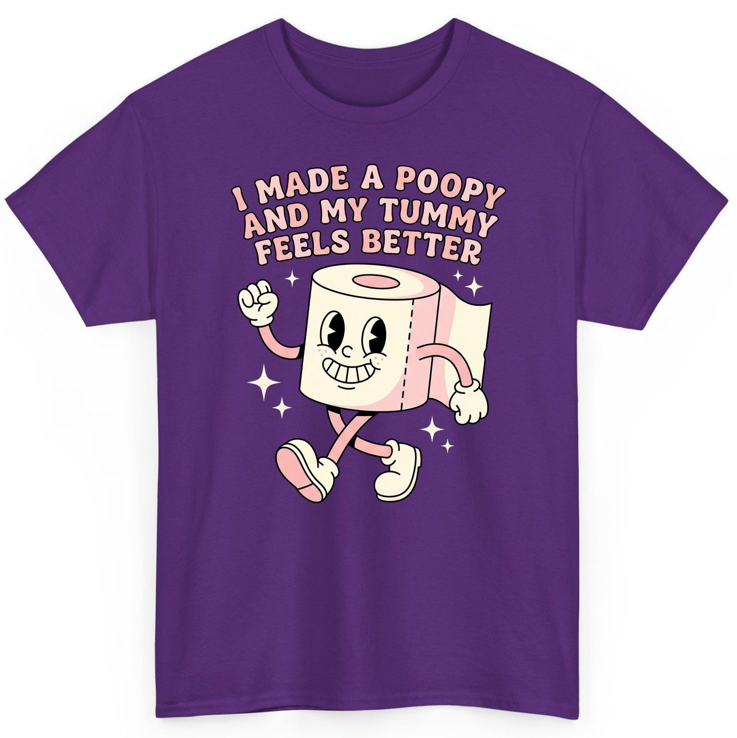 I Made a Poopy and My Tummy Feels Better funny toilet paper T-Shirt Purple product mockup