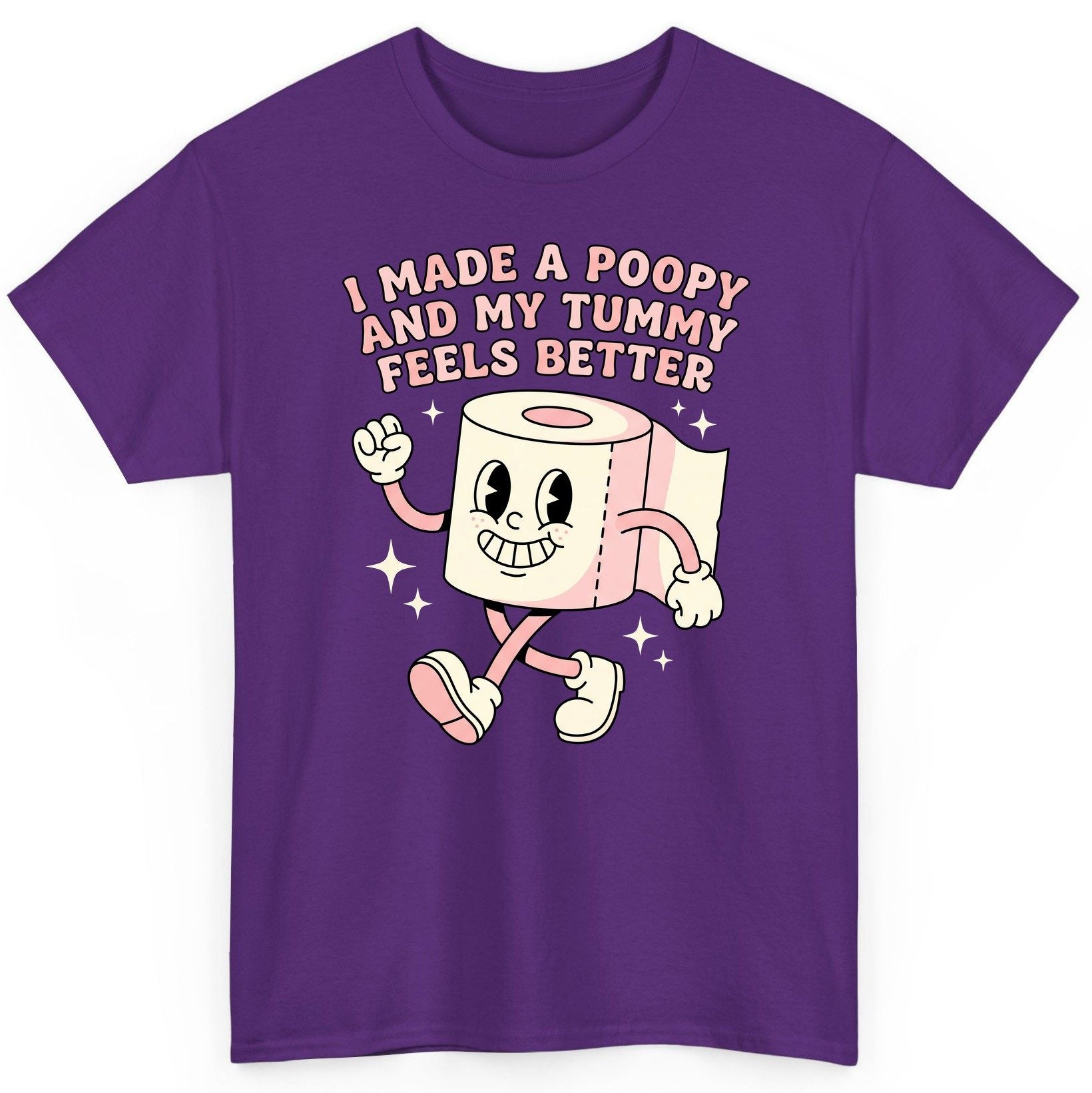 I Made a Poopy and My Tummy Feels Better funny toilet paper T-Shirt Purple product mockup