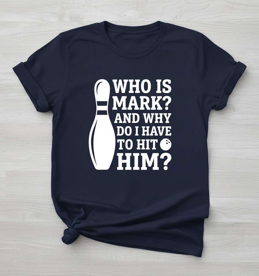 Who Is Mark Bowling Humor T-Shirt - Navy