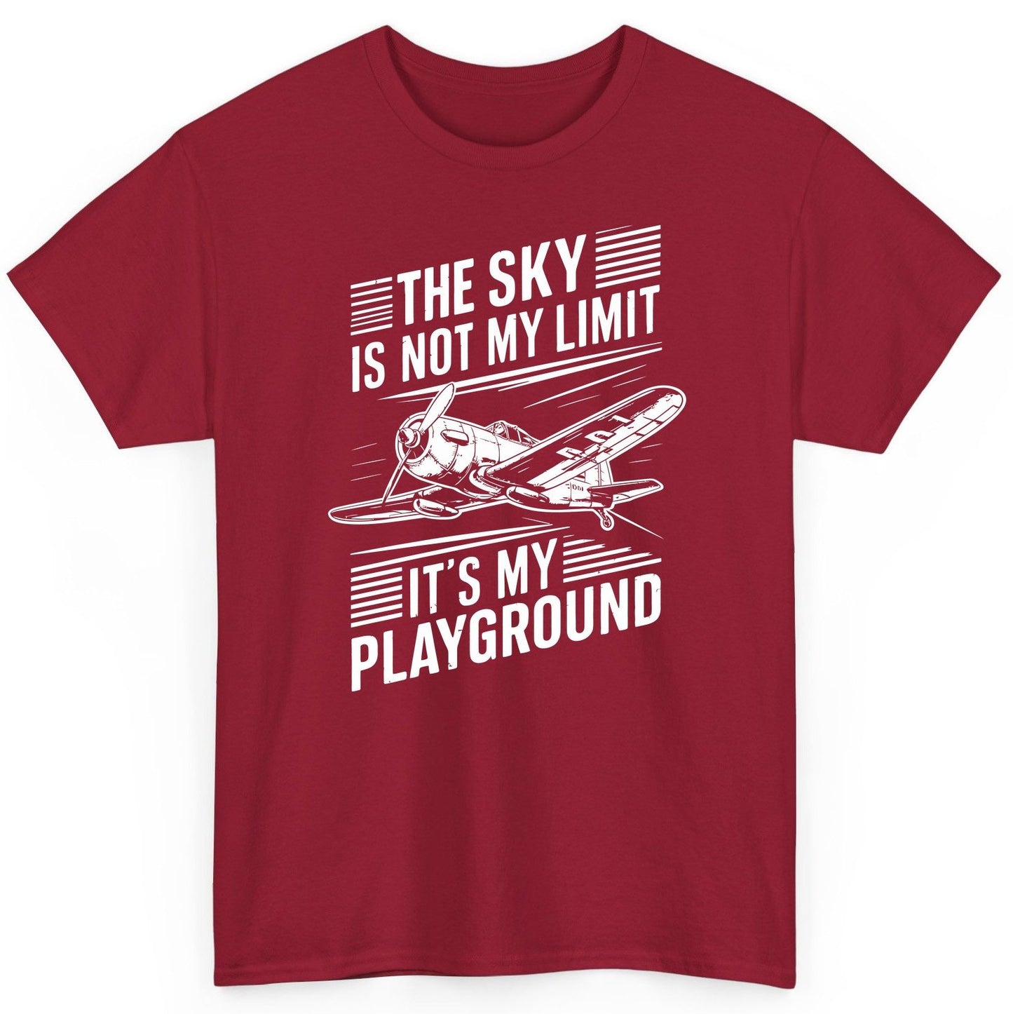 The Sky Is Not My Limit It's My Playground vintage airplane T-Shirt Cardinal Red product mockup