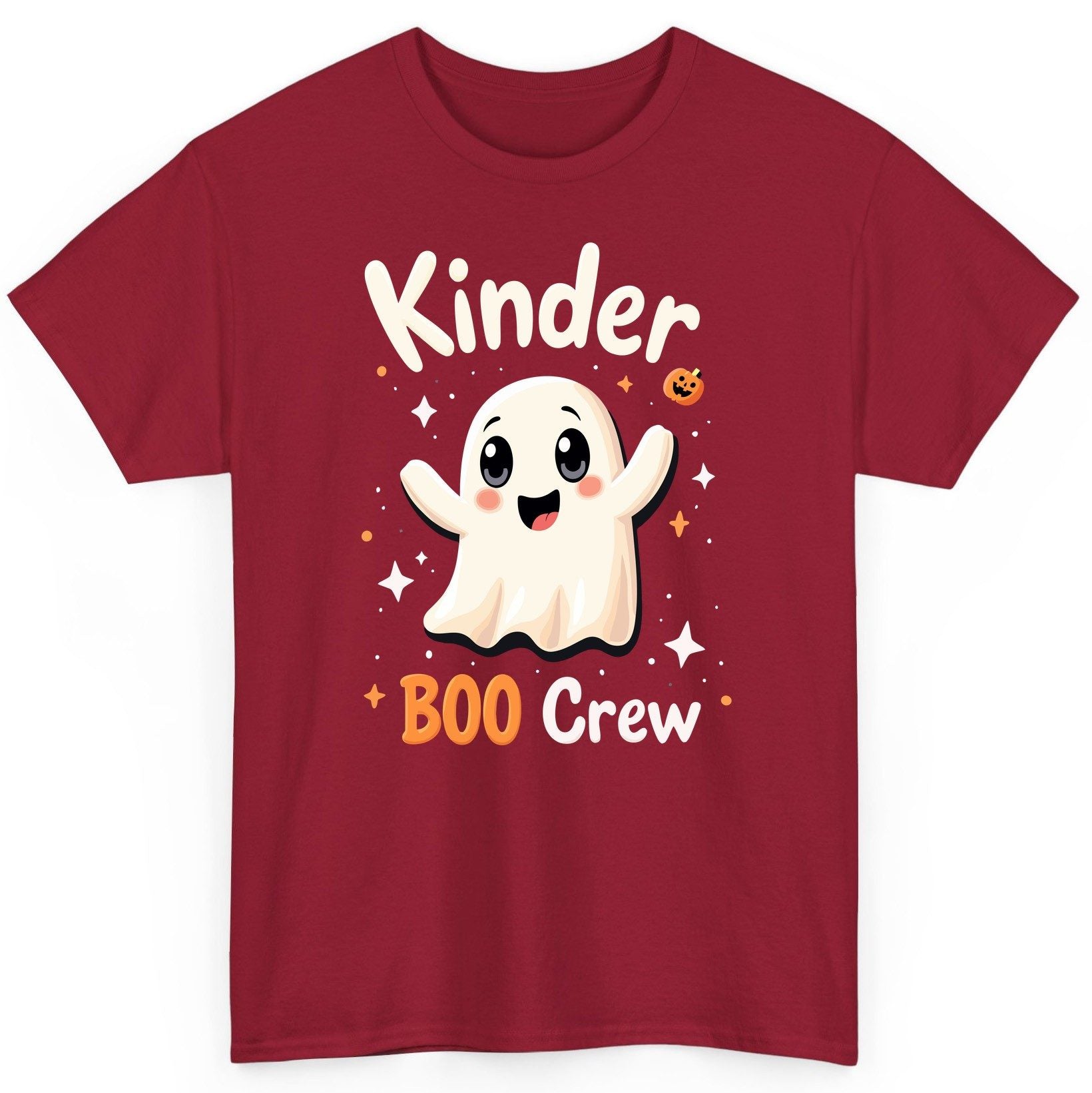 Kinder Boo Crew cute ghost T-Shirt Cardinal Red product mockup