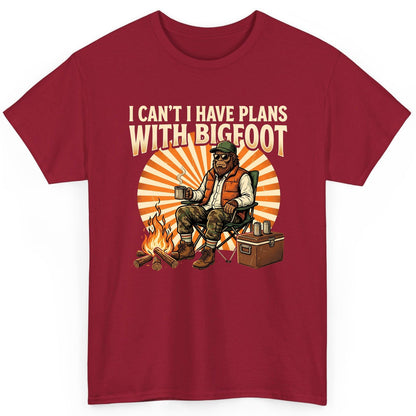 I Can't I Have Plans with Bigfoot bigfoot T-Shirt Cardinal Red product mockup