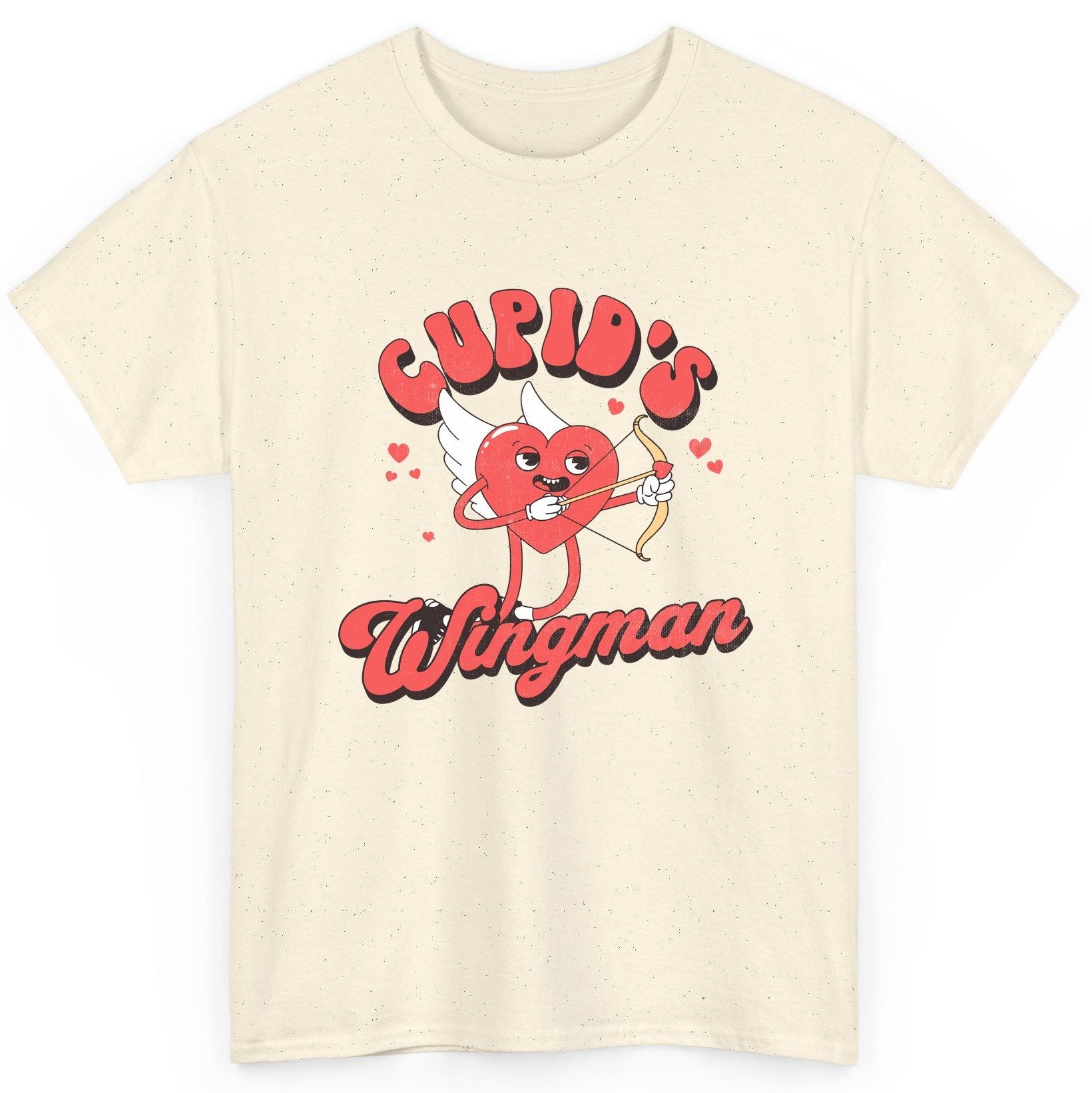 Cupid's Wingman Valentine's Day T-Shirt Natural product mockup