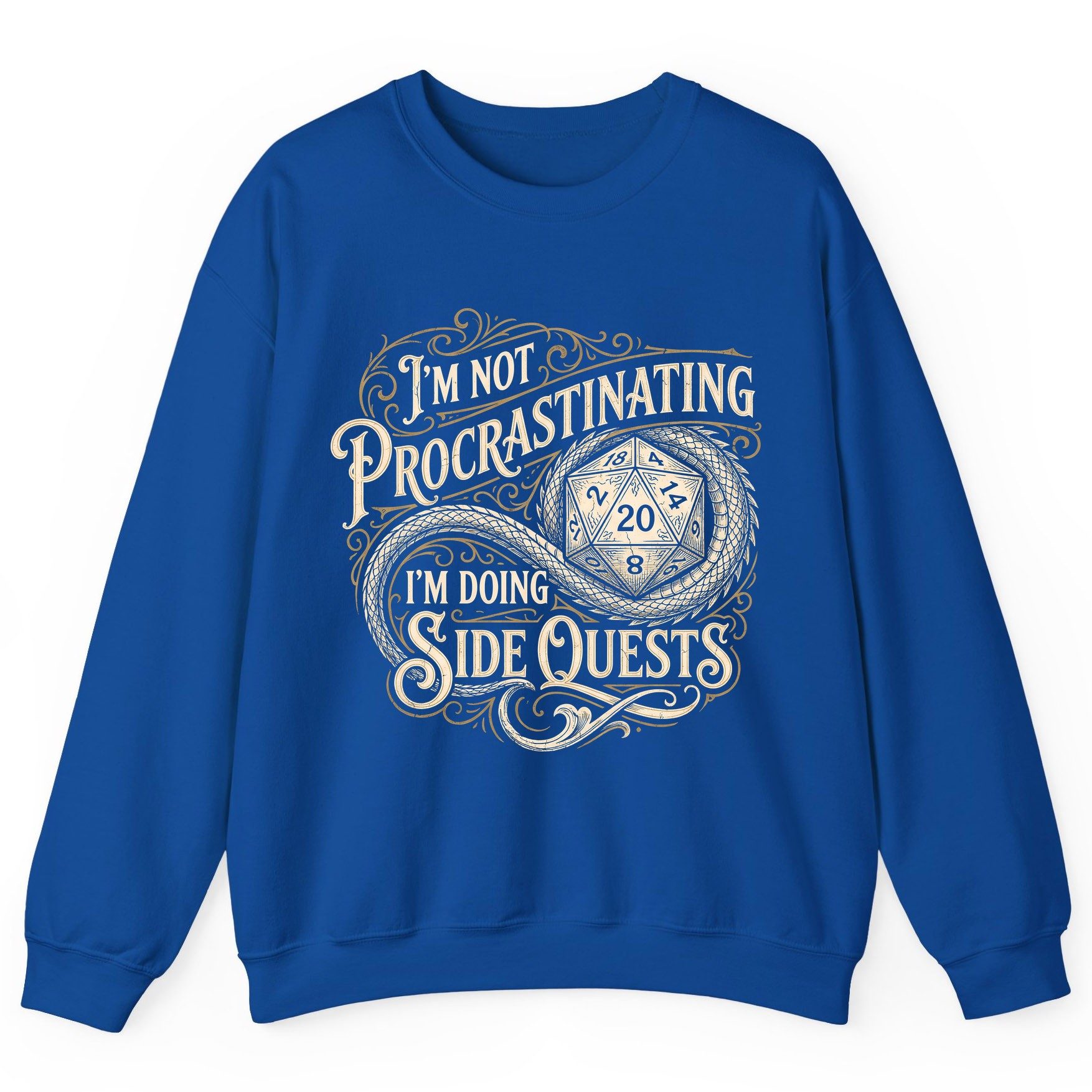 I'm Not Procrastinating I'm Doing Side Quests rpg gaming Sweatshirt Royal product mockup