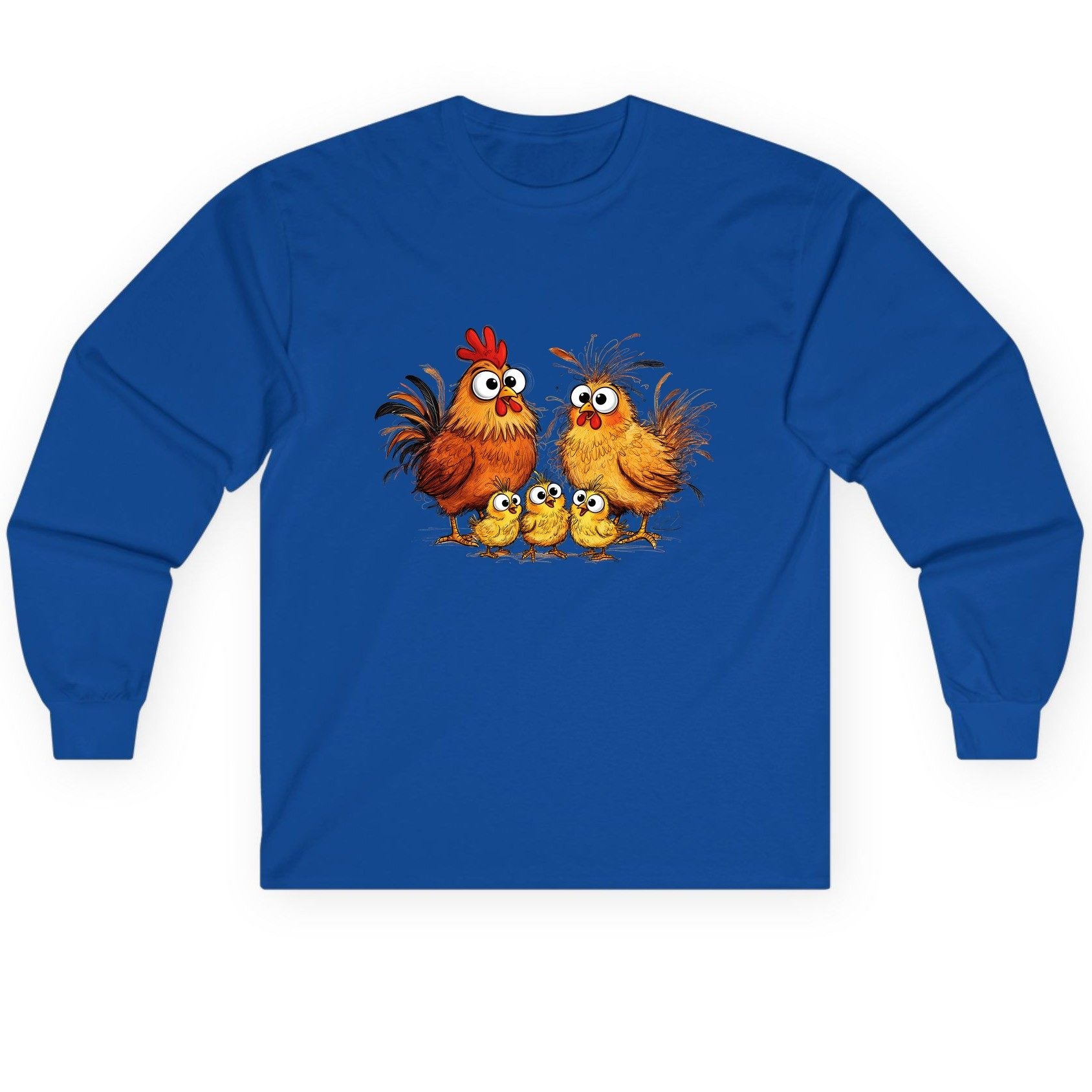 Funny Chicken Family chicken family Long Sleeve Tee Royal product mockup