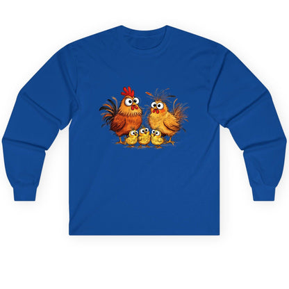 Funny Chicken Family chicken family Long Sleeve Tee Royal product mockup