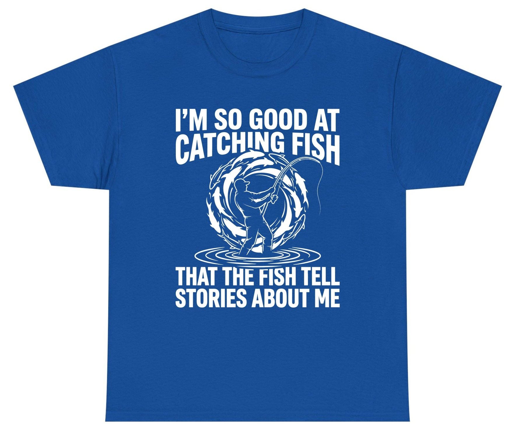 I'm So Good at Catching Fish That the Fish Tell Stories About Me fishing Youth T-Shirt Royal product mockup