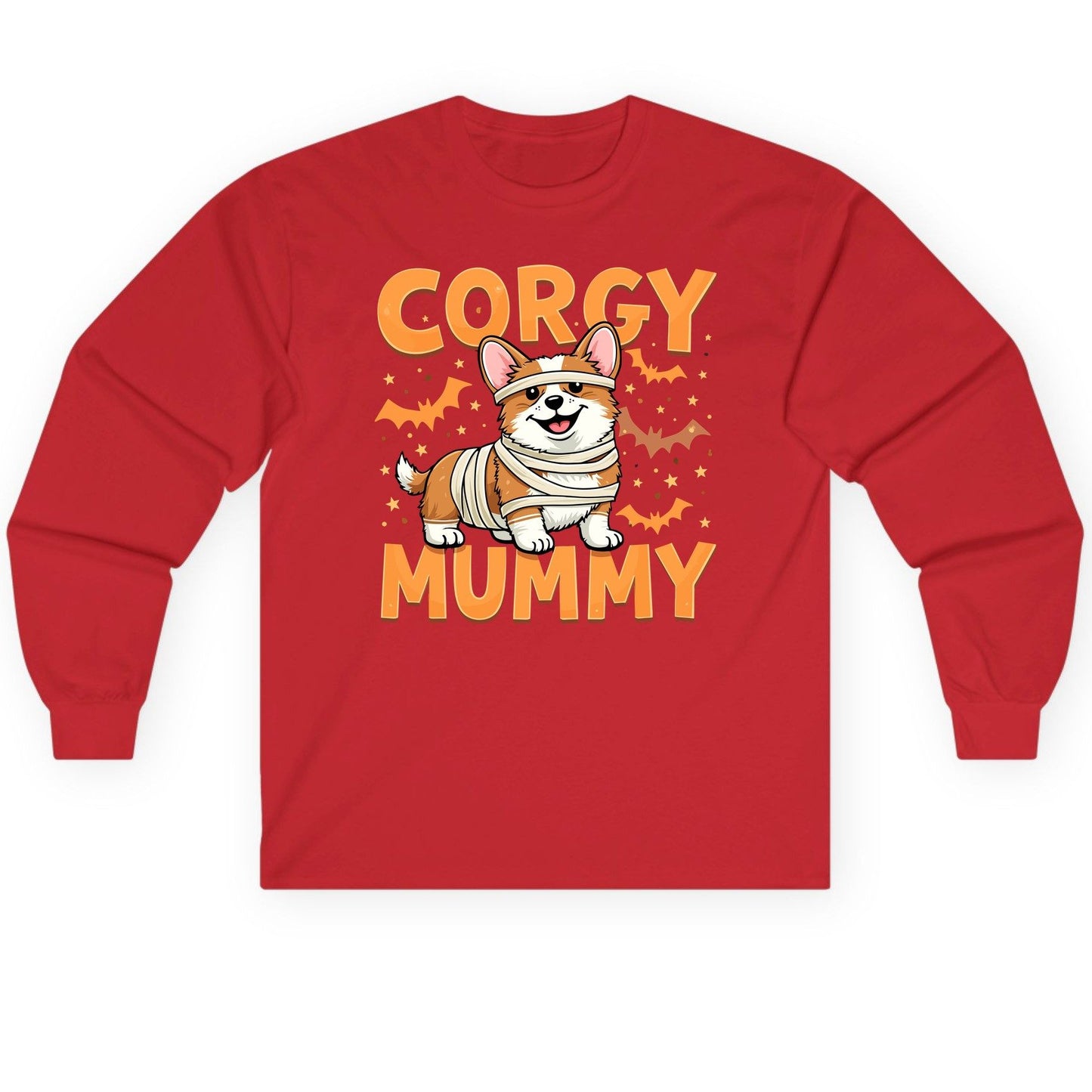 Corgy Mummy corgi Long Sleeve Tee Red product mockup