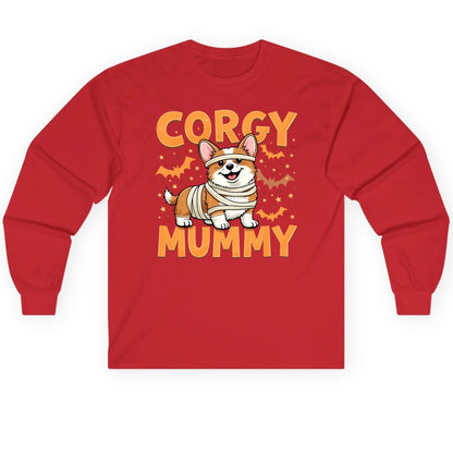 Corgy Mummy corgi Long Sleeve Tee Red product mockup