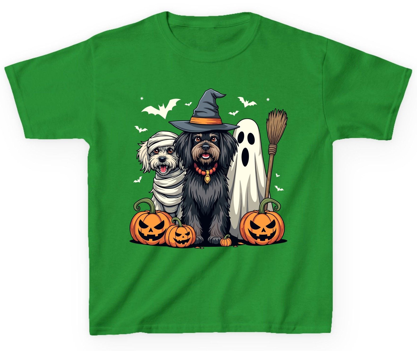 Halloween Dogs in Costumes Halloween dogs Youth T-Shirt Irish Green product mockup