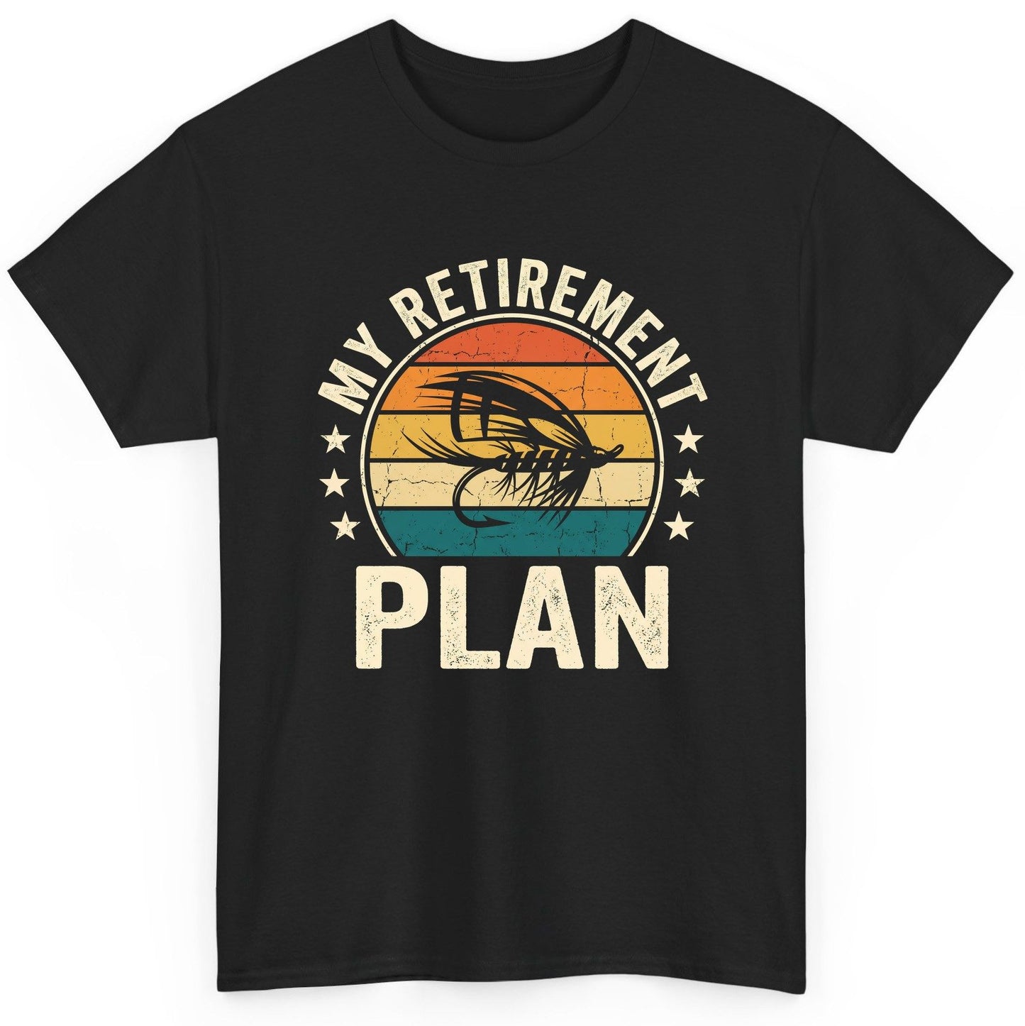 My Retirement Plan fly fishing T-Shirt Black product mockup