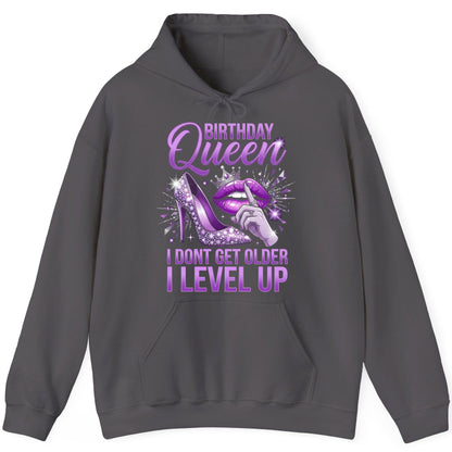 Birthday Queen I Don't Get Older I Level Up birthday celebration Hoodie Charcoal product mockup