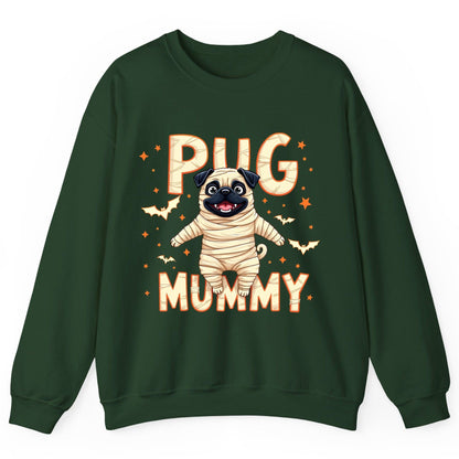 Pug Mummy pug Sweatshirt Forest Green product mockup