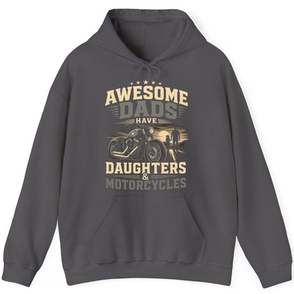 Awesome Dads Have Daughters & Motorcycles biker dad Hoodie Charcoal product mockup
