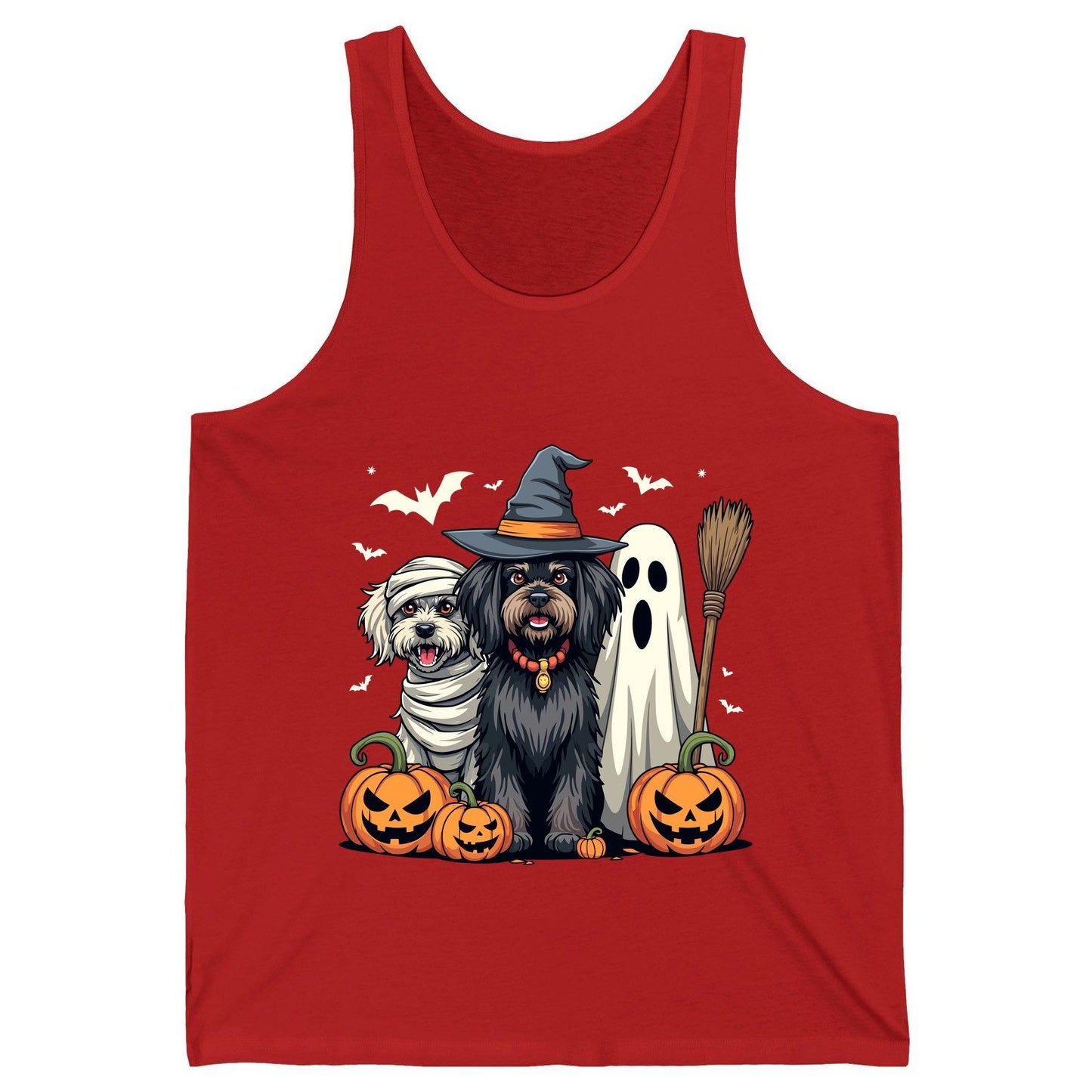 Halloween Dogs in Costumes Halloween dogs Tank Top Red product mockup