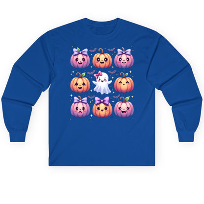 Kawaii Halloween Pumpkins kawaii Halloween Long Sleeve Tee Royal product mockup