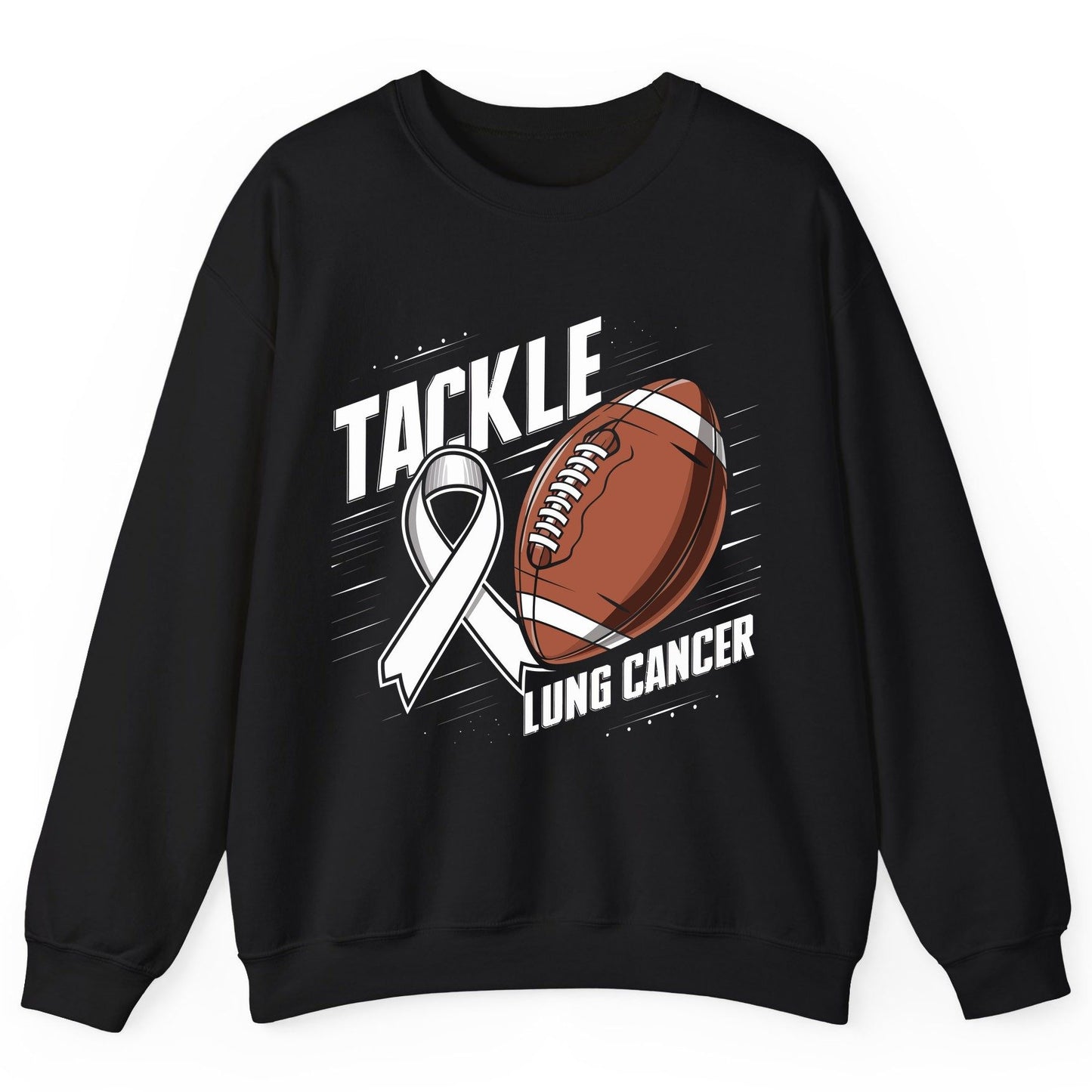 Tackle Lung Cancer lung cancer awareness Sweatshirt Black product mockup
