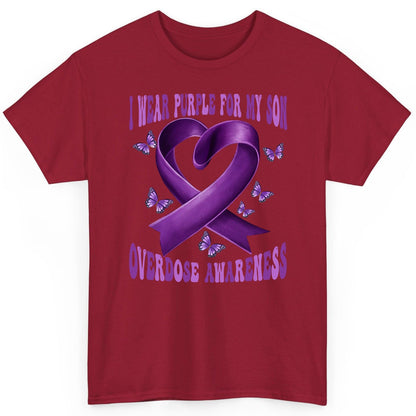 I Wear Purple for My Son Overdose Awareness overdose awareness T-Shirt Cardinal Red product mockup