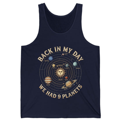 Back in My Day We Had 9 Planets solar system Tank Top Navy product mockup